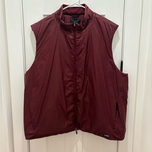 Jaanuu Mens Phantom Insulated Vest Size 2XL Maroon Full Double Zip Lightweight